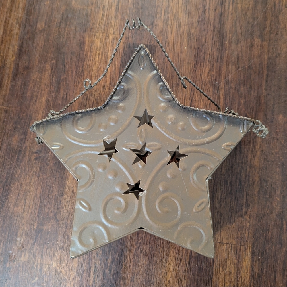 Metal Star Candle Holder EUC